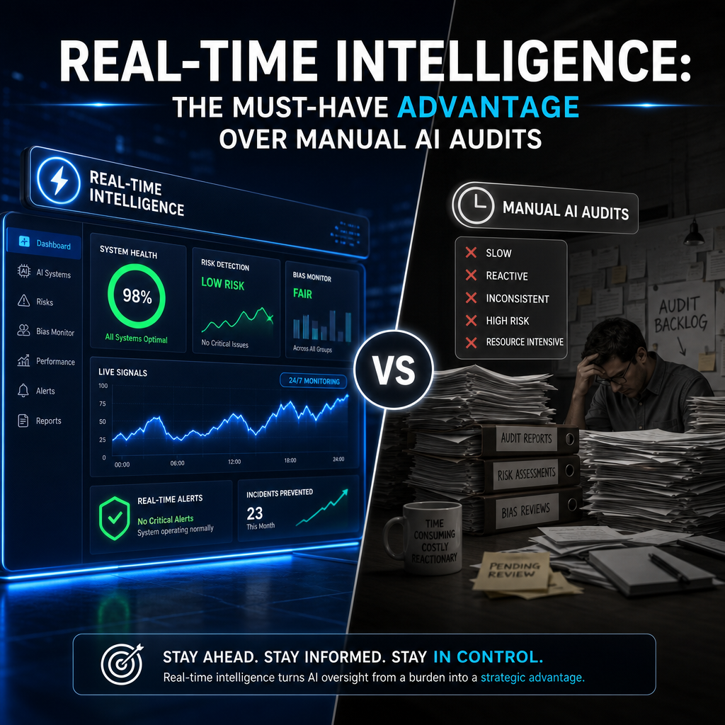 Illustration of Real-Time Intelligence: The Must-Have Advantage Over Manual AI Audits