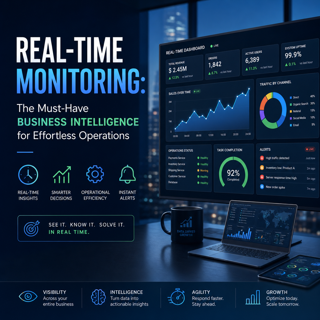 Illustration of Real-Time Monitoring: The Must-Have Business Intelligence for Effortless Operations