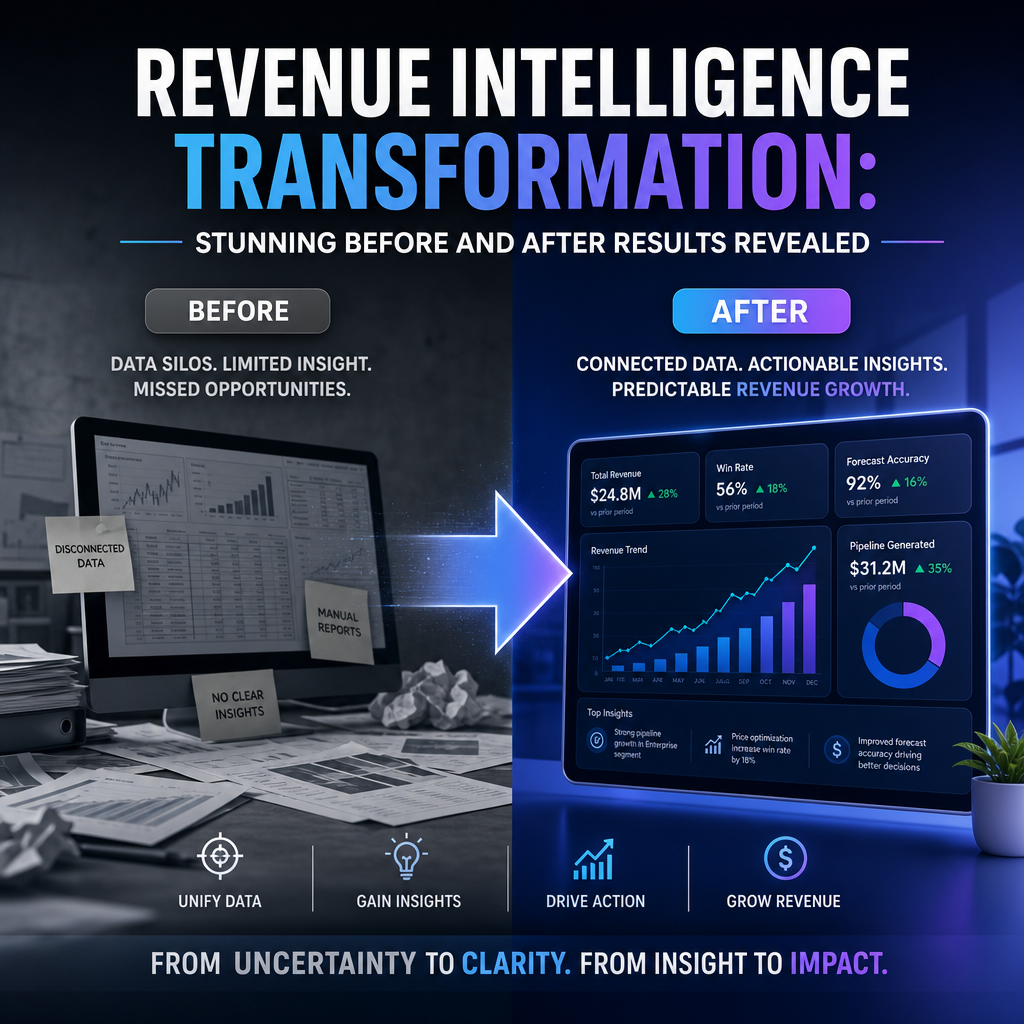 Illustration of Revenue Intelligence Transformation: Stunning Before and After Results Revealed