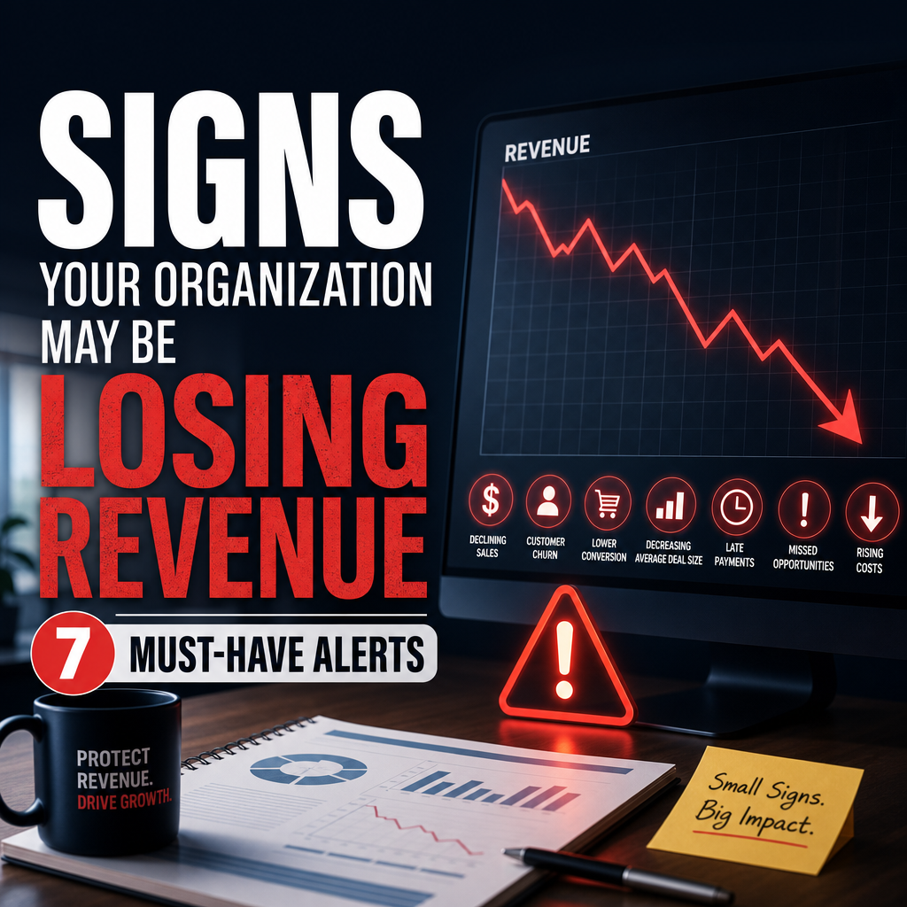 Illustration of Signs Your Organization May Be Losing Revenue: 7 Must-Have Alerts