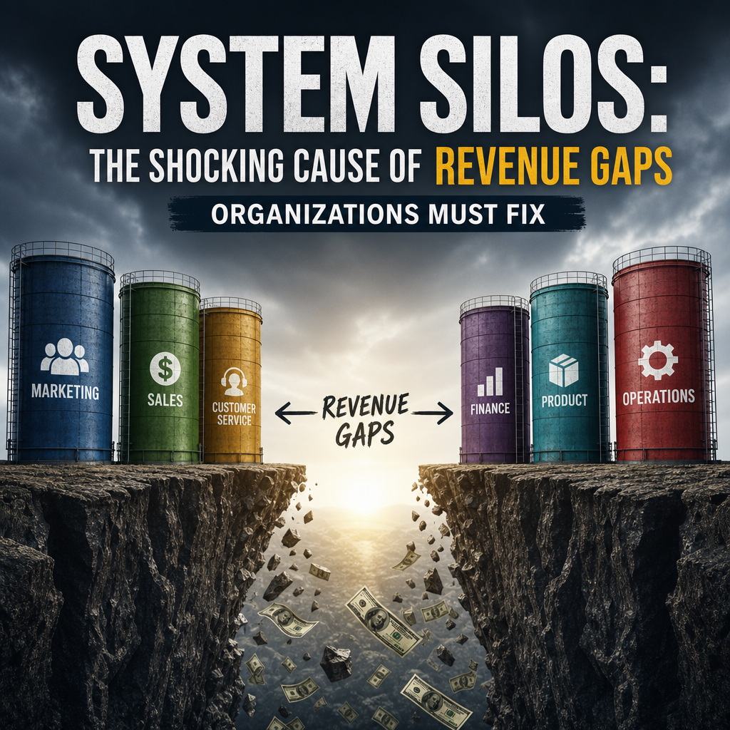 Illustration of System Silos: The Shocking Cause of Revenue Gaps Organizations Must Fix