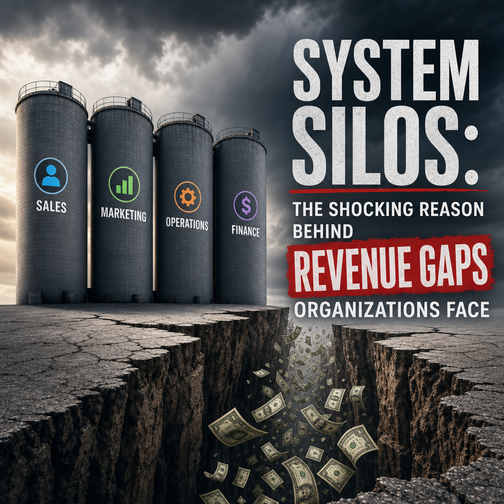 Illustration of System Silos: The Shocking Reason Behind Revenue Gaps Organizations Face