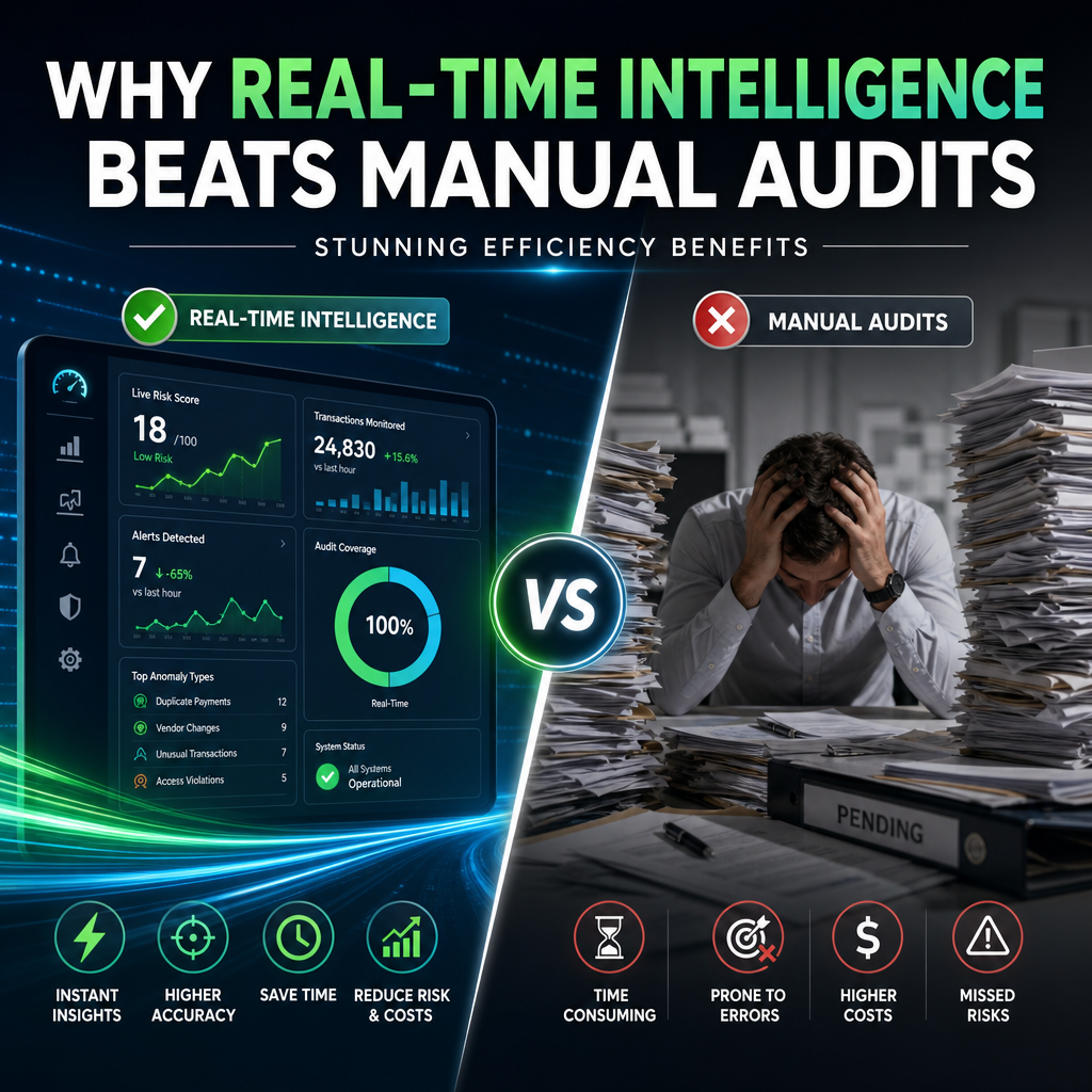 Illustration of Why Real-Time Intelligence Beats Manual Audits: Stunning Efficiency Benefits
